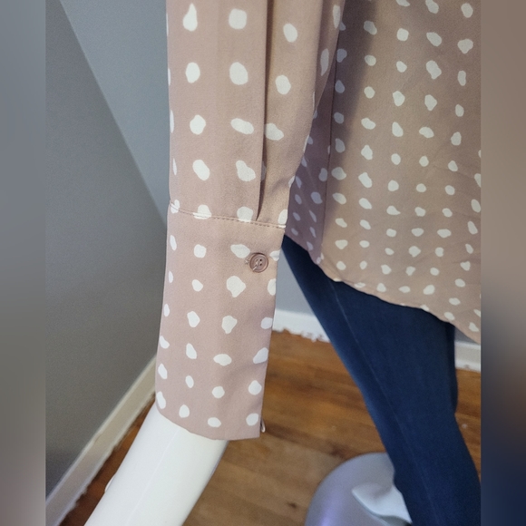 Pleione Tracy Dotted Long Sleeve Blouse, VGUC, Size S - Picture 5 of 7